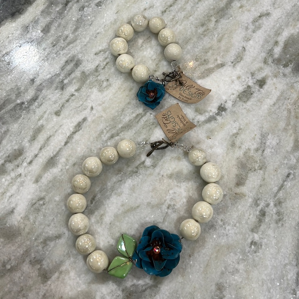 NWT JILL TATE DESIGNS handmade in Texas necklace and bracelet -SET